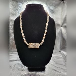 Unique handmade gemstone necklace leopard agate. SIZE: 24inches